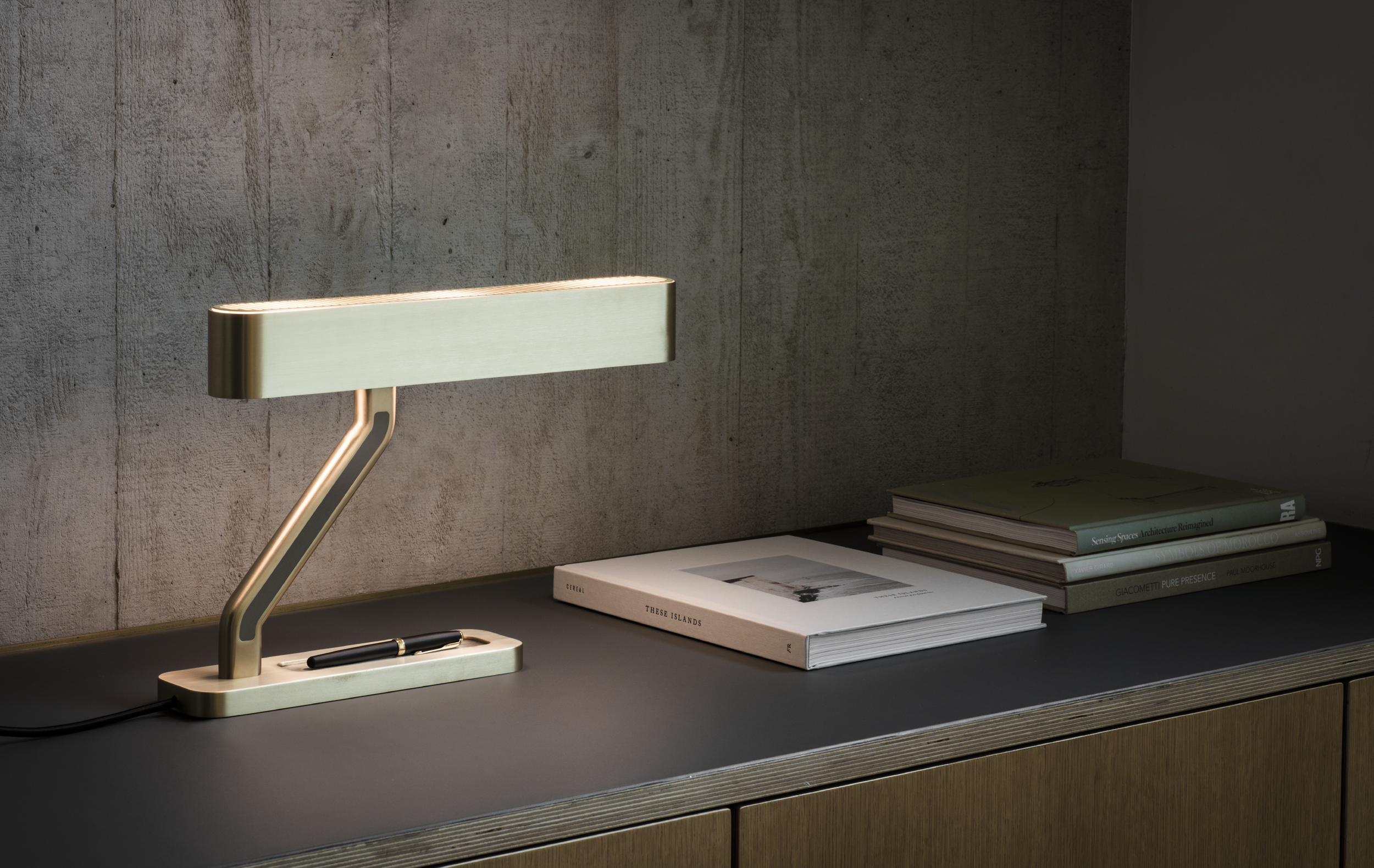 lamp on a desk