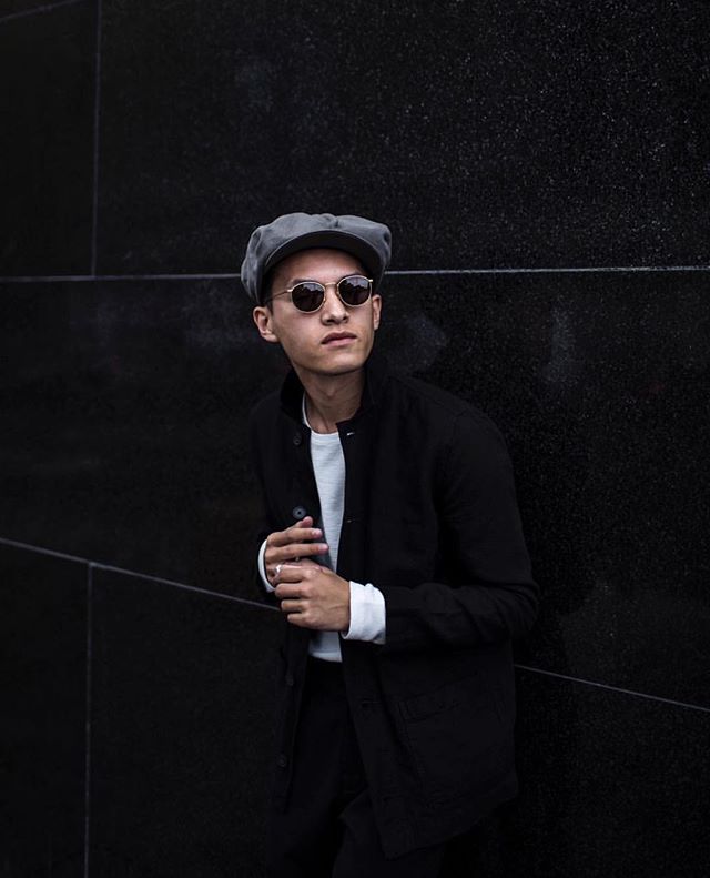 Guy with hat looking up